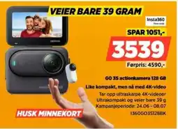 POWER Insta360 GO 35 actionkamera 128 GB Like kompakt, men nå med 4K-video tilbud
