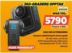 POWER GoPro MAX2 360 ACTIONKAMERA Avansert stabilisering for jevne opptak tilbud