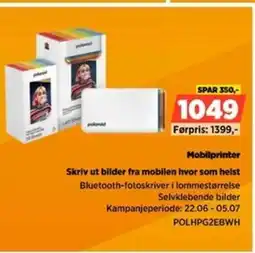 POWER Mobilprinter Skriv ut bilder fra mobilen hvor som helst tilbud