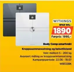 POWER Withings Body Comp smartvekt Kroppssammensetning og helsetilstand tilbud