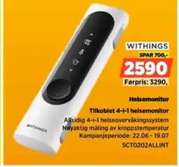 POWER Withings Helsemonitor Tilkoblet 4-i-1 helsemonitor tilbud