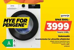 POWER Gorenje Vaskemaskin Invertermotor for ultrastille effektivitet tilbud