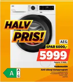 POWER Aeg Vaskemaskin Anti-allergi dampprogram tilbud