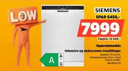 POWER Siemens Oppvaskmaskin Intensive og skånsomme innstillinger tilbud