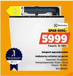 POWER Electrolux Integrert oppvaskmaskin Indikatorlys reflektert på gulvet tilbud