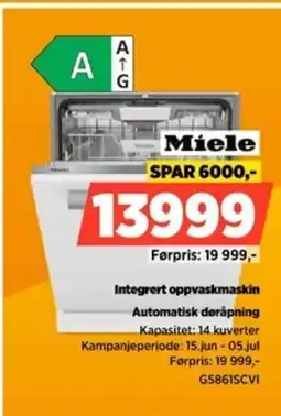 POWER Miele Integrert oppvaskmaskin Automatisk døråpning tilbud
