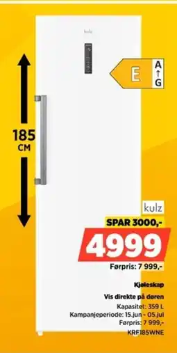 POWER Kulz Kjøleskap Vis direkte på døren tilbud