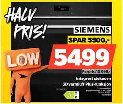 POWER Siemens Integrert stekeovn 3D varmluft Plus-funksjon tilbud