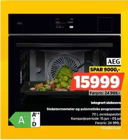 POWER Aeg Integrert stekeovn Steketermometer og automatiske programmer tilbud