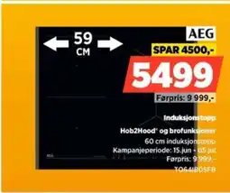 POWER Aeg Induksjonstopp Hob2Hood' og brofunksjoner tilbud