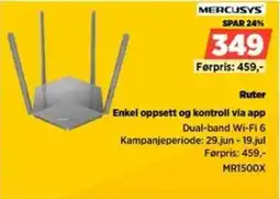 POWER Mercusys Ruter Enkel oppsett og kontroll via app tilbud