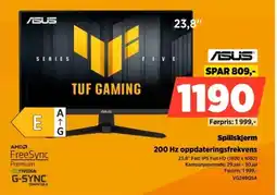 POWER Asus Spillskjerm 200 Hz oppdateringsfrekvens tilbud