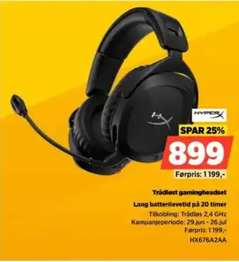 POWER Hyper Trådløst gamingheadset Lang batterilevetid på 20 timer tilbud