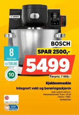 POWER Bosch Kjøkkenmaskin Integrert vekt og berøringsskjerm tilbud