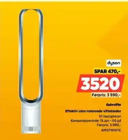 POWER Dyson Gulvvifte Effektiv uten roterende vifteblader tilbud