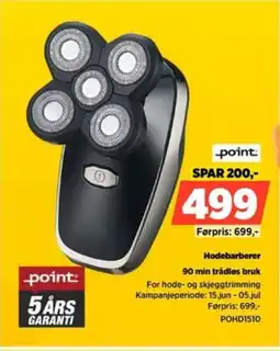 POWER Point Hodebarberer 90 min trådløs bruk tilbud
