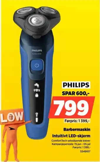 POWER Philips Barbermaskin Intuitivt LED-skjerm tilbud