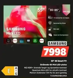 POWER Samsung 55" 4K Smart-TV Strålende 4K Mini LED-ytelse tilbud