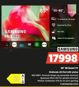 POWER Samsung 85" 4K Smart-TV Strålende 4K Mini LED-ytelse tilbud