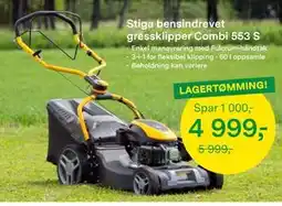 Felleskjøpet Stiga bensindrevet gressklipper Combi 553 S tilbud