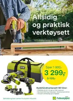 Felleskjøpet Ryobihåndtverkersett 18V One+ tilbud