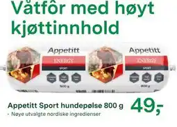 Felleskjøpet Appetitt Sport hundepølse 800 g tilbud
