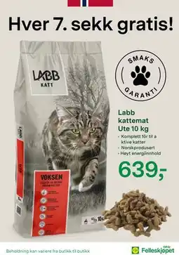 Felleskjøpet Labb kattemat Ute 10 kg tilbud