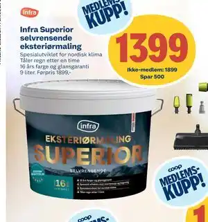 Coop Byggmix Infra Superior selvrensende eksteriørmaling tilbud