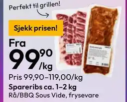 Gigaboks Spareribs ca. 1–2 kg tilbud