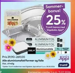 Gigaboks Alle aluminiumsfat/former og folie, Medlemspris tilbud