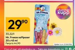 Gigaboks Mr. Freeze saftposer 20 x 45 ml tilbud
