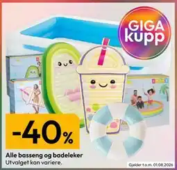 Gigaboks Alle basseng og badeleker tilbud