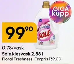Gigaboks Sole klesvask 2,88 l tilbud