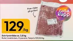 Gigaboks Svin tynnribbe ca. 3,8 kg tilbud