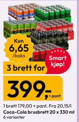 Gigaboks Coca-Cola brusbrett 20 x 330 ml tilbud