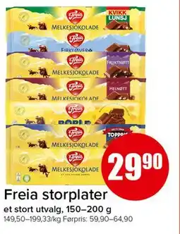 Spar Freia storplater tilbud