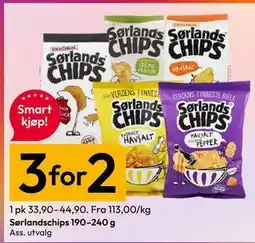 Gigaboks Sørlandschips 190–240 g tilbud