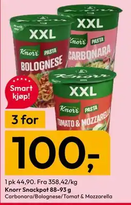 Gigaboks Knorr Snackpot tilbud