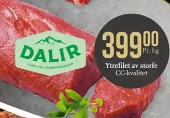 Ytrefilet av storfe CC-kvalitet