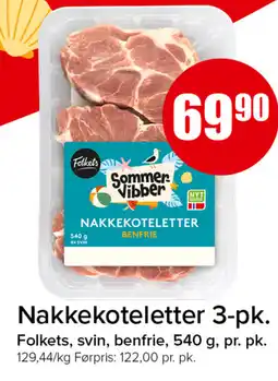 Eurospar Folkets Nakkekoteletter 3-pk. tilbud