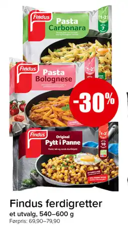 Eurospar Findus ferdigretter tilbud