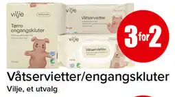 Eurospar Vilje Våtservietter/engangskluter tilbud