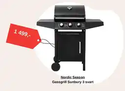 Montér Nordic Season Gassgrill Sunbury 3 svart tilbud