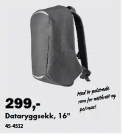 Biltema Dataryggsekk, 16" tilbud