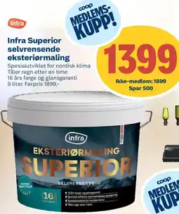 Coop Byggmix Infra Superior selvrensende eksteriørmaling tilbud
