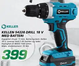 Coop Byggmix Kellen 54228 drill 18 v med batteri tilbud