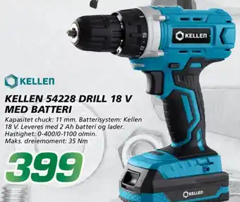 Coop Byggmix Kellen 54228 drill 18 v med batteri tilbud