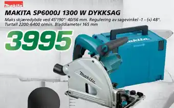 Coop Byggmix Makita SP6000J 1300 w dykksag tilbud