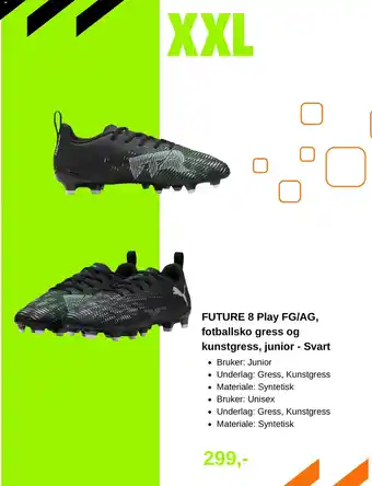 FUTURE 8 Play FG/AG, fotballsko gress og kunstgress, junior - Svart