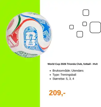 World Cup 2026 Trionda Club, fotball - Hvit